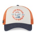 Casquette Vondutch Orange Trucker Snapback Visière en Denim, effet Bambou CREW